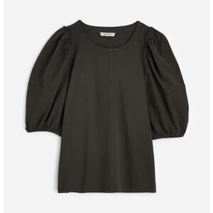 NWOT Madewell Puff-Sleeve Tee In Dark Surplus Size XXS